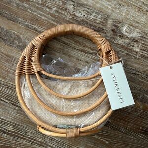 Antik Kraft Circular Rattan Bag in Natural Brown